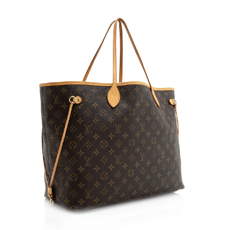 Louis Vuitton backpacks with a padded laptop compartment for travelLouis Vuitton Monogram Canvas Neverfull GM Tote (19598)