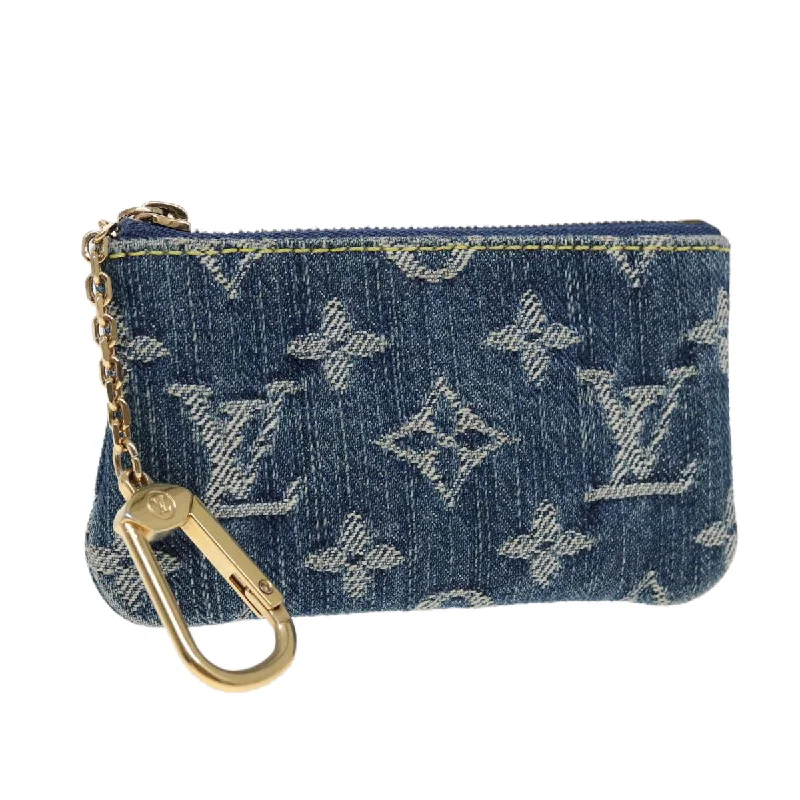 Louis Vuitton crossbody bags in a bold red color for a statementLOUIS VUITTON Monogram Denim Pochette Cles Coin Purse Blue M95343 Auth ar12516