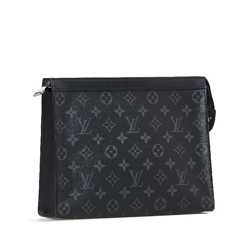 Louis Vuitton handbags with a metal - framed clasp for durabilityLouis Vuitton Monogram Eclipse Pochette Voyage MM (SHG-s1vW8V)