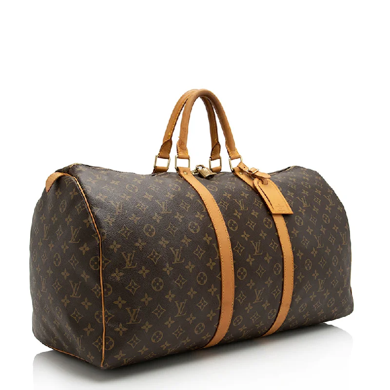 Louis Vuitton bags with a zippered interior pocket for better organizationLouis Vuitton Monogram Canvas Keepall 55 Duffle Bag (22928)