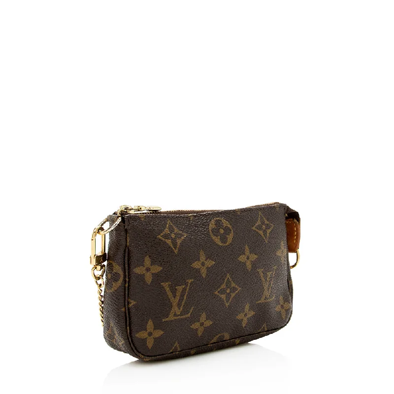 Louis Vuitton handbags with a metal - framed clasp for durabilityLouis Vuitton Monogram Canvas Mini Pochette Accessoires (18981)