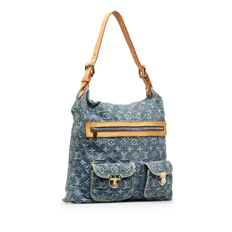 Louis Vuitton crossbody bags with a woven leather strap for textureLouis Vuitton Monogram Denim Baggy GM (SHG-q3wwZv)