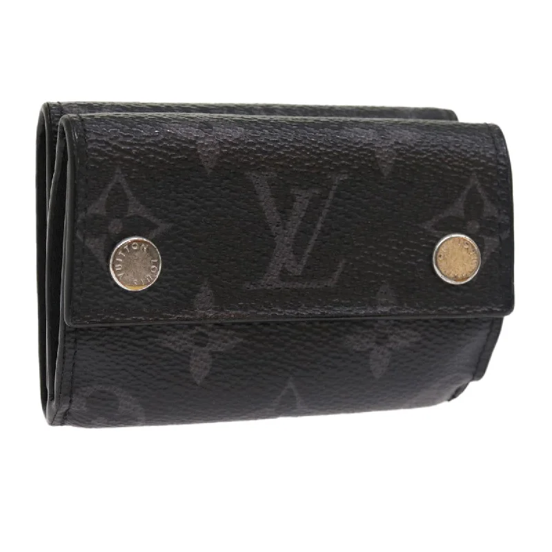 Louis Vuitton handbags with a patent - leather finish for a shiny lookLOUIS VUITTON Monogram Eclipse Discovery Compact Wallet M67630 LV Auth 54538