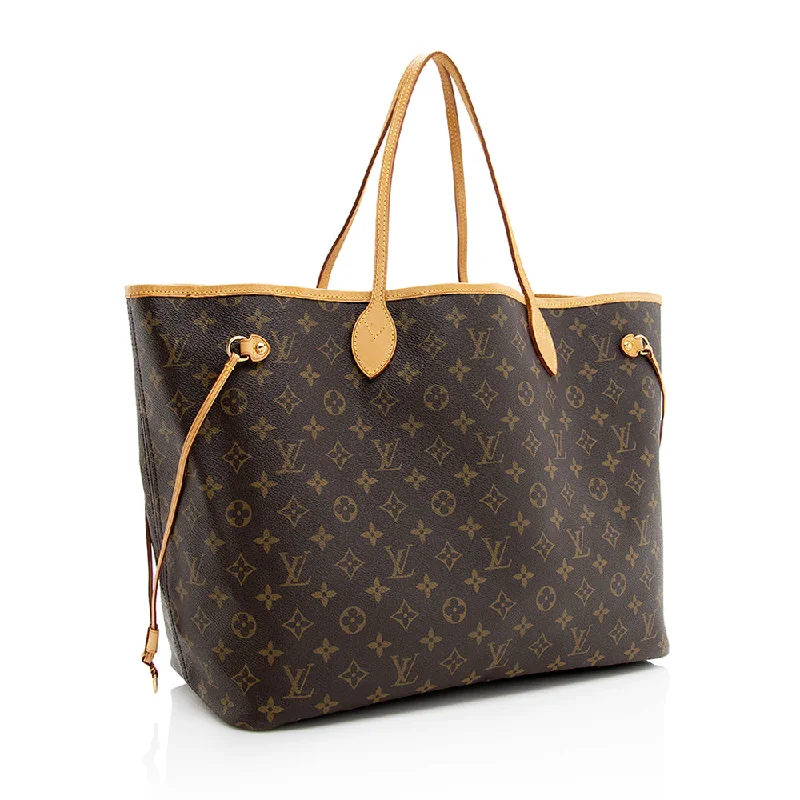 Louis Vuitton crossbody bags with a woven leather strap for textureLouis Vuitton Monogram Canvas Neverfull GM Tote (19495)