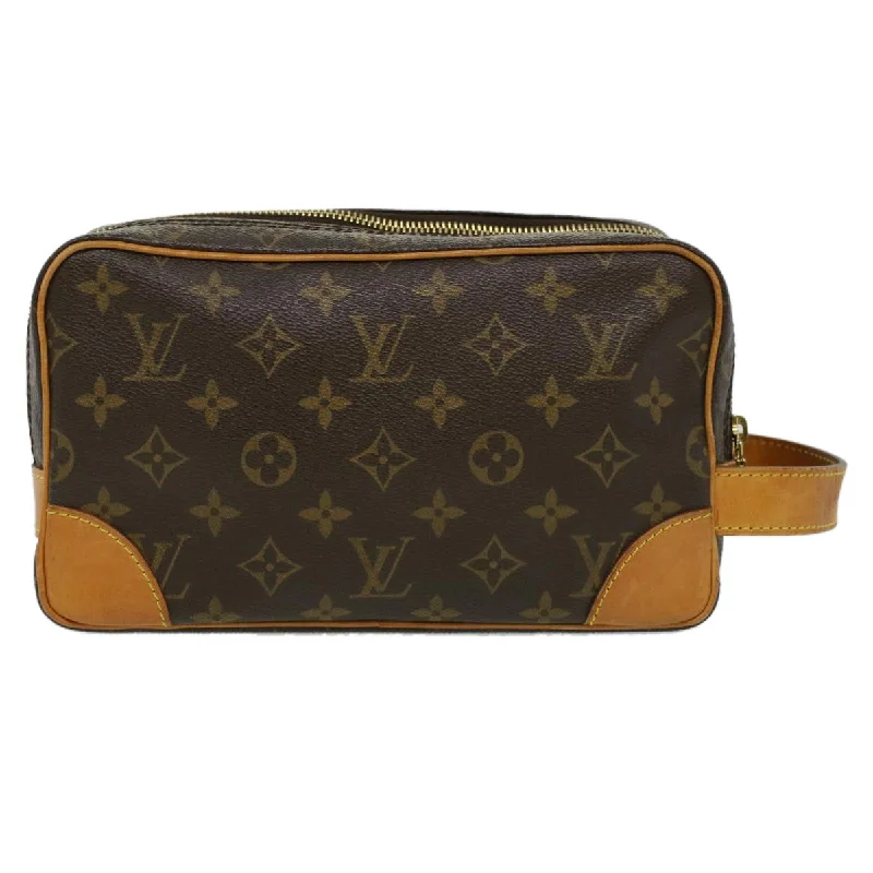 Louis Vuitton bags with a zip - around closure for enhanced securityLOUIS VUITTON Monogram Double fastener Clutch Bag SPO LV Auth 32889A