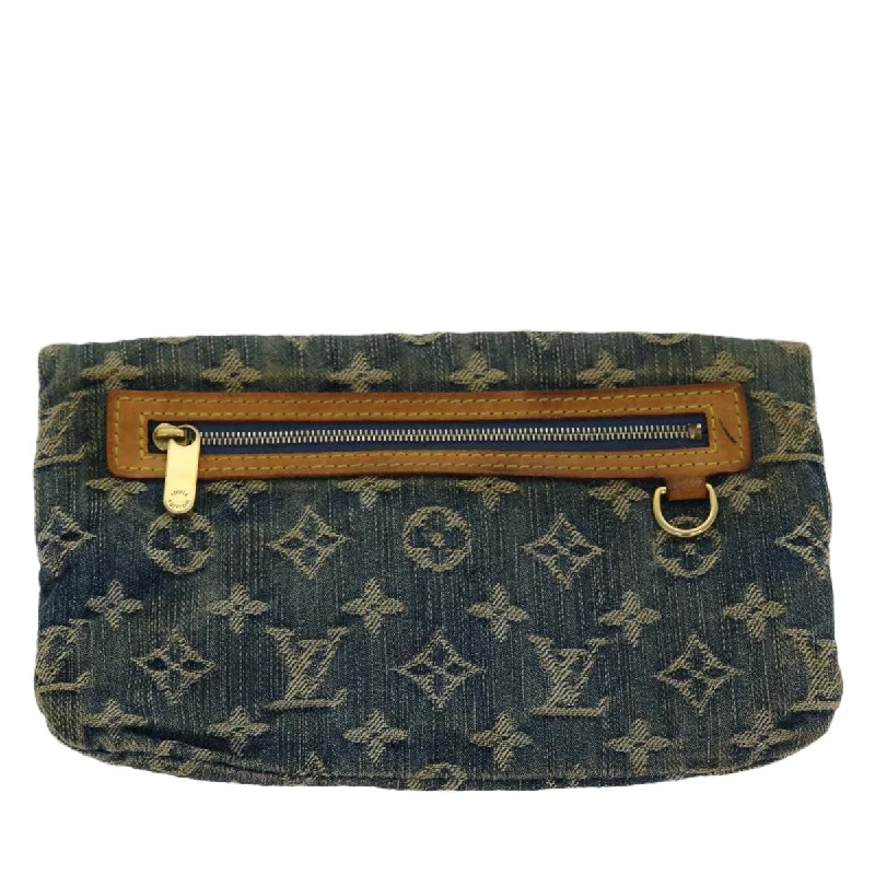 Louis Vuitton backpacks with a sleek, minimalist design for styleLOUIS VUITTON Monogram Denim Pochette Platt Clutch Bag Blue M95007 LV Auth 42129