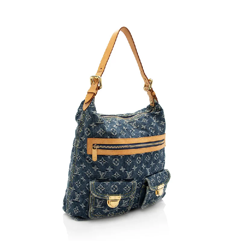 Louis Vuitton backpacks with a sleek, minimalist design for styleLouis Vuitton Monogram Denim Baggy GM Shoulder Bag (SHF-18206)