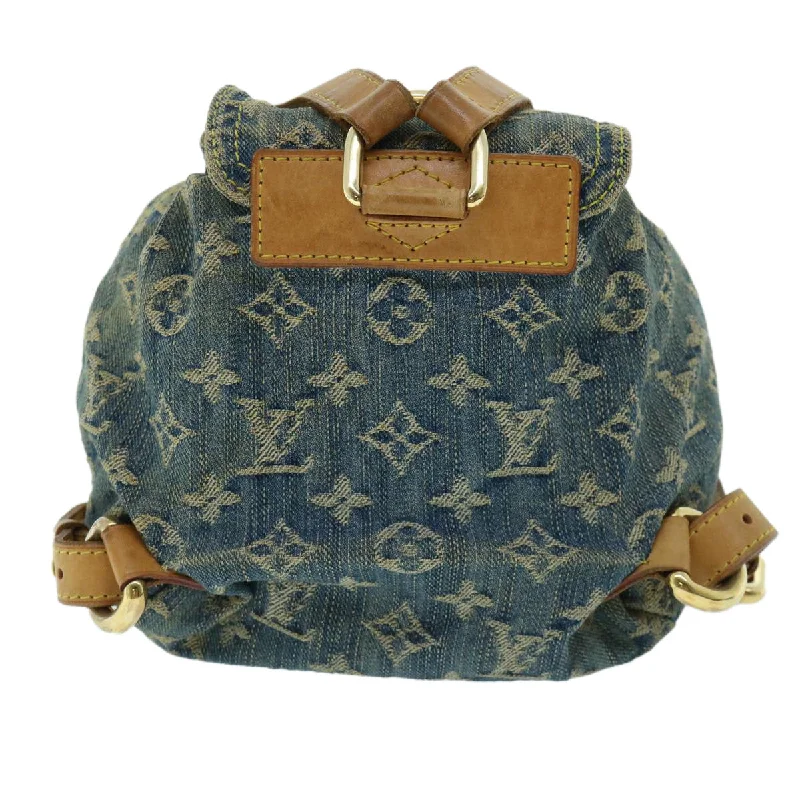 Louis Vuitton tote bags with a printed LV logo on the front for brand visibilityLOUIS VUITTON Monogram Denim Sac A Dos PM Backpack Blue M95057 LV  32418