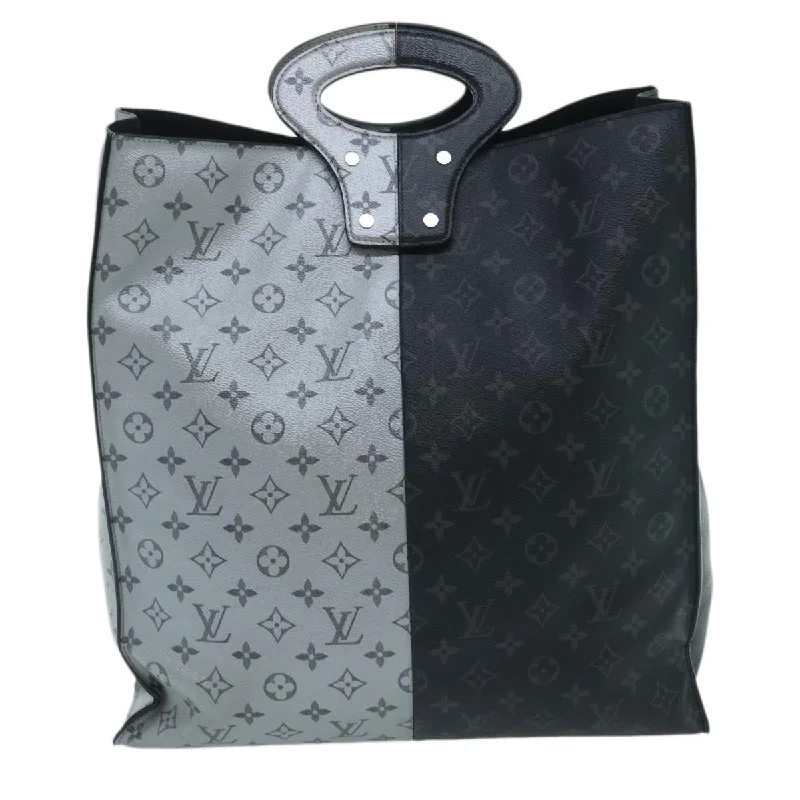 Louis Vuitton bags with a detachable mirror inside for on - the - go touch - upsLOUIS VUITTON Monogram Eclipse Split Pacific Tote Bag M43816 LV Auth 34728A