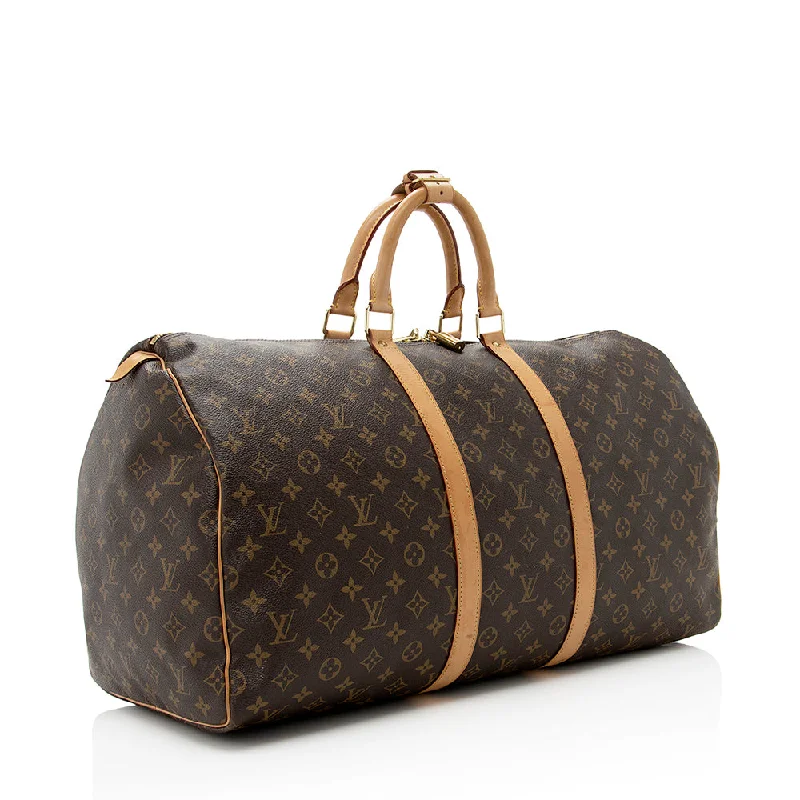 Louis Vuitton crossbody bags with adjustable shoulder straps for comfortLouis Vuitton Monogram Canvas Keepall 60 Duffel Bag (18550)