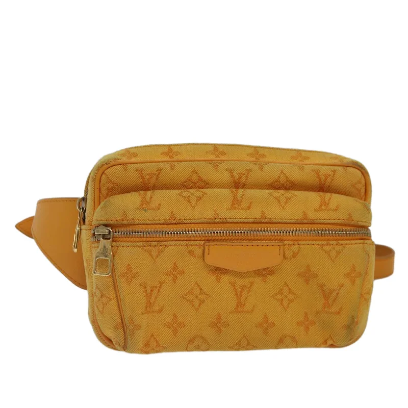 Louis Vuitton Twist bags with a crystal - embellished LV - turnlockLOUIS VUITTON Monogram Denim Bum BagOutdoor Waist bag Yellow M44623 Auth 88743