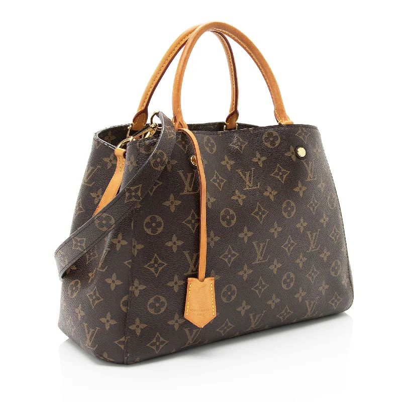 Louis Vuitton Alma bags with a monogram - embossed leather surfaceLouis Vuitton Monogram Canvas Montaigne MM Tote (LwfuwO)