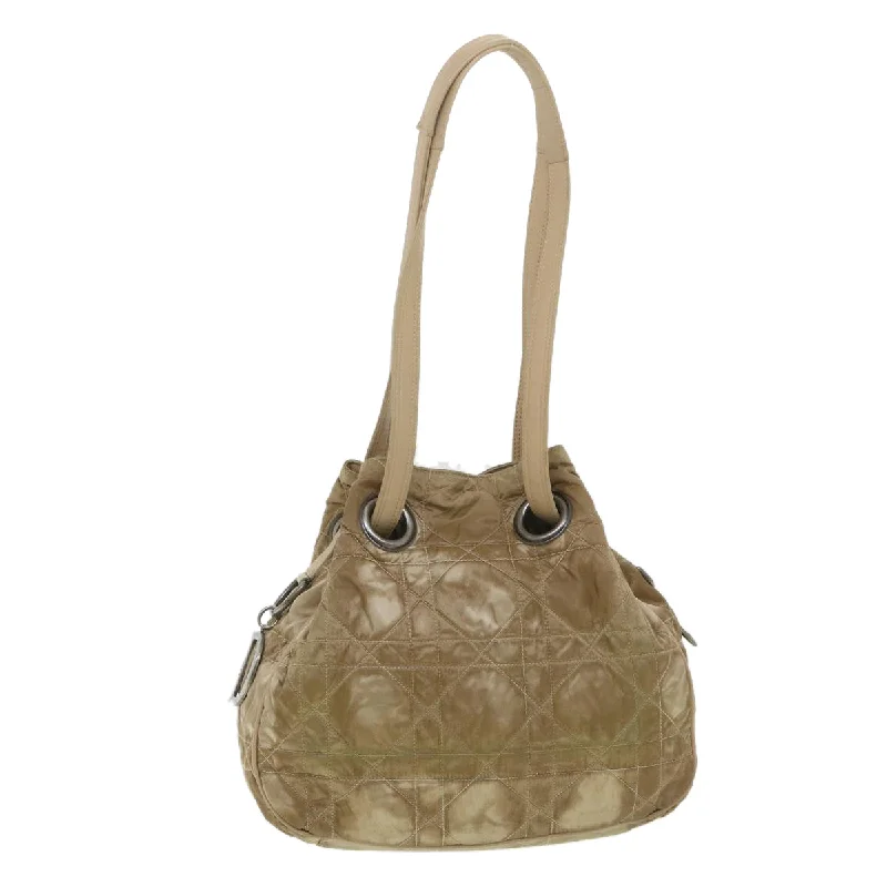 Christian Dior bags with a zip - top closure and multiple compartmentsCHRISTIAN DIOR Lady Dior Canage Shoulder Bag Nylon Beige 03-BM-0027 Auth bs4473