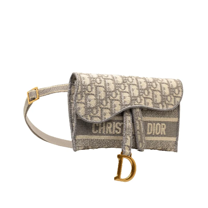 Christian Dior bags with a quilted pattern and gold - toned hardwareDior Oblique Saddle Slim Belt Pouch (XFaEWA)