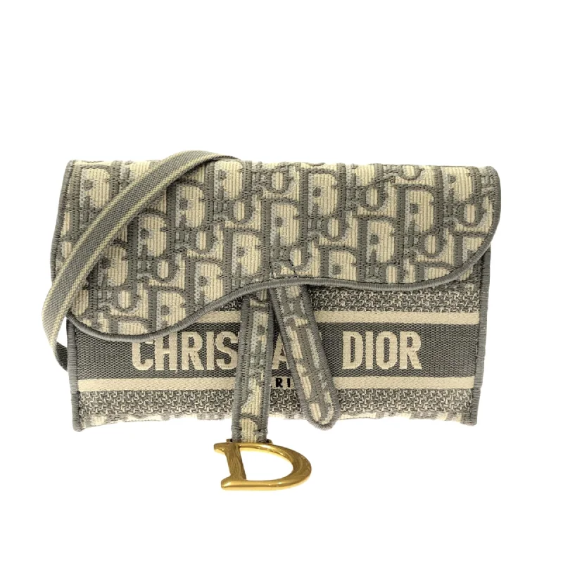 Christian Dior tote bags with a double - handle and shoulder - strap optionDior Oblique Saddle Slim Belt Pouch (Klb07b)